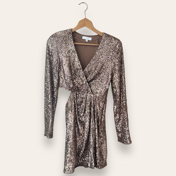 Jonathan Simkhai Conrad Hammered Sequins Blazer Mini Dress Latte 2 Women’s - Picture 2 of 10